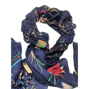 Vintage Macho Silk Scarf With Colorful Abstract Design Made In Turkey Designed I